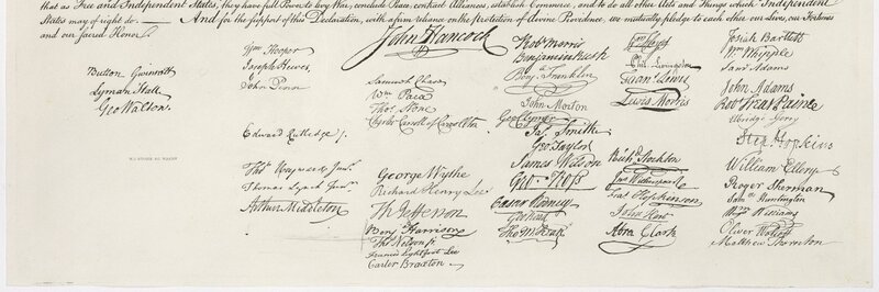 Signatures on the Declaration of Independence