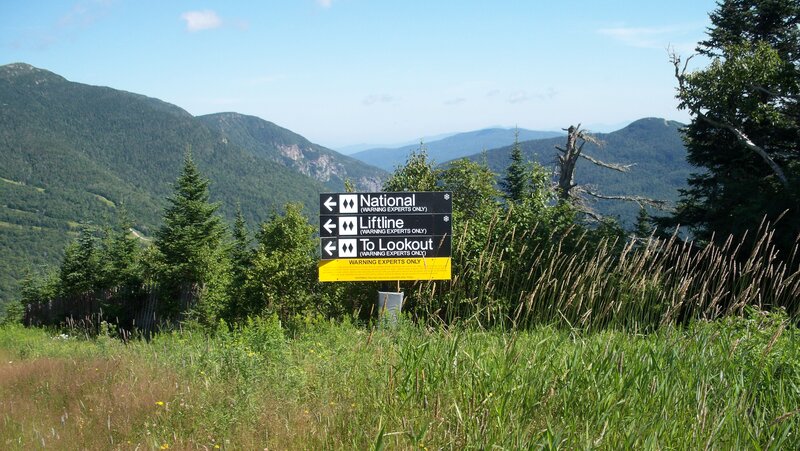 Signpost in Mountain Landscape