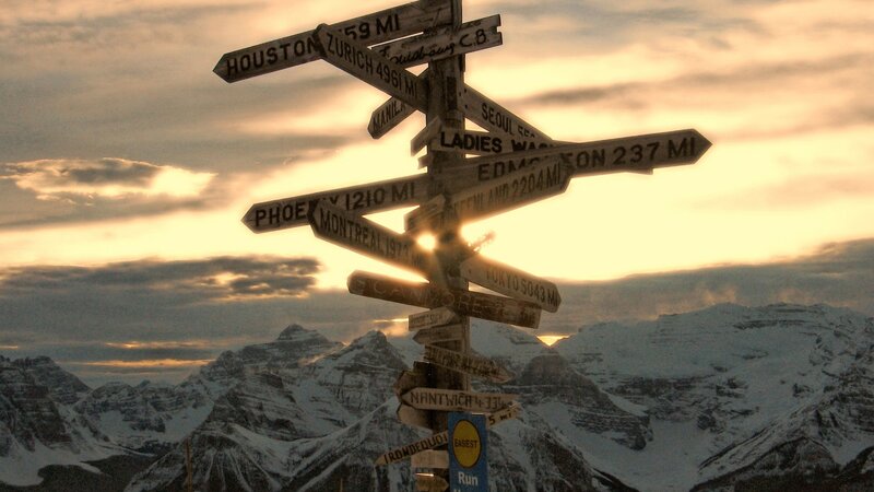 Signpost with City Names
