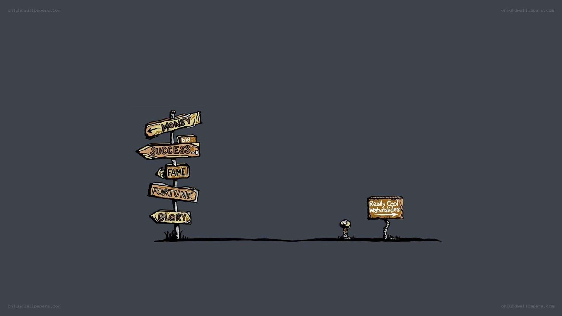 Signs pointing to different goals
