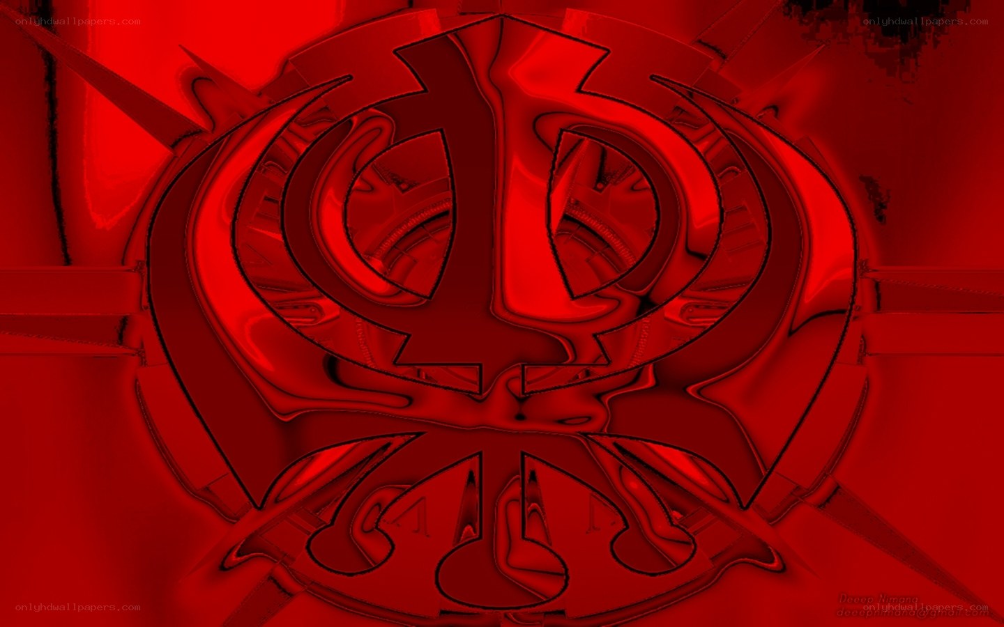 Sikh Khanda symbol in red