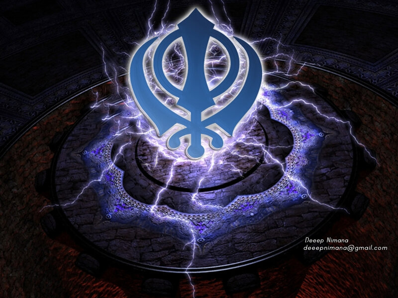 Sikh Khanda symbol with lightning