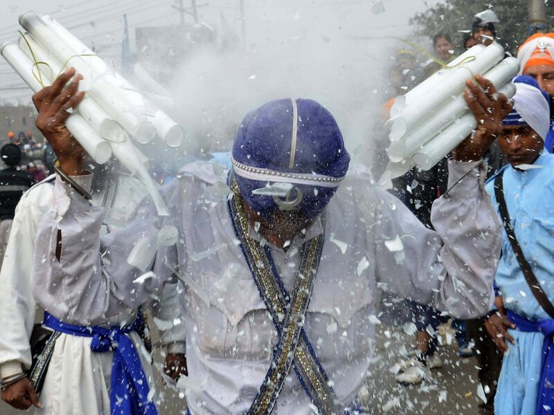 Sikh Men with Firecrackers