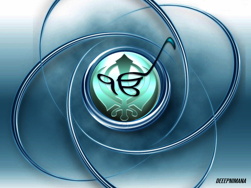 Sikh symbol with abstract design