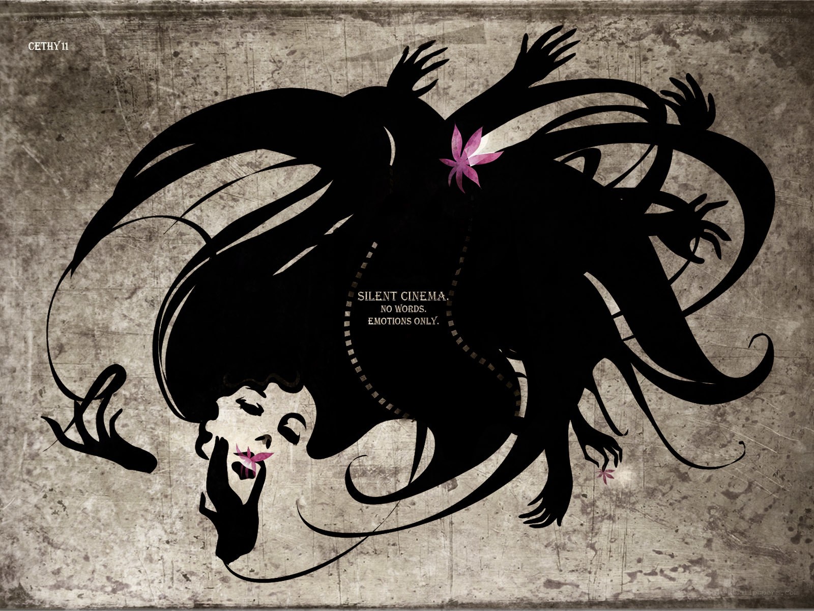 Silent cinema art illustration