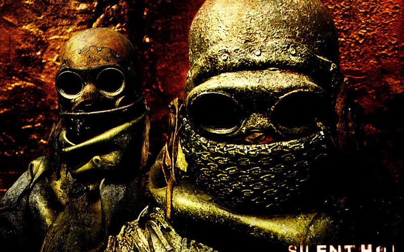 Silent Hill characters in gas masks