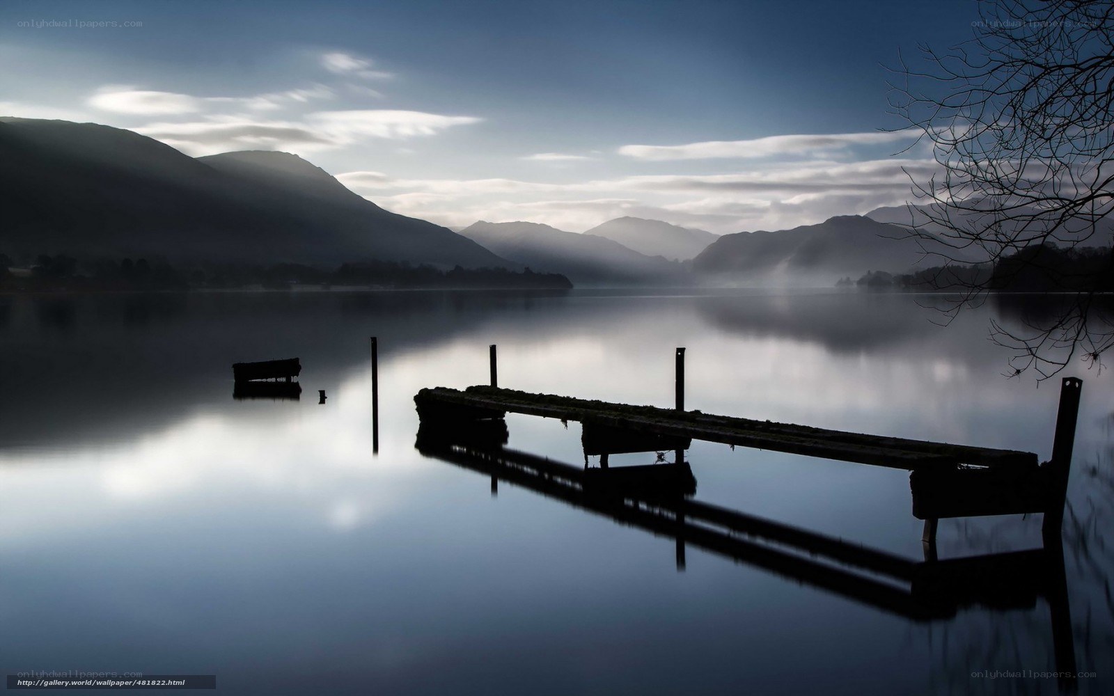 Silent lake at dawn