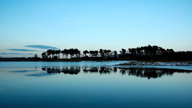 Silent lake at dusk