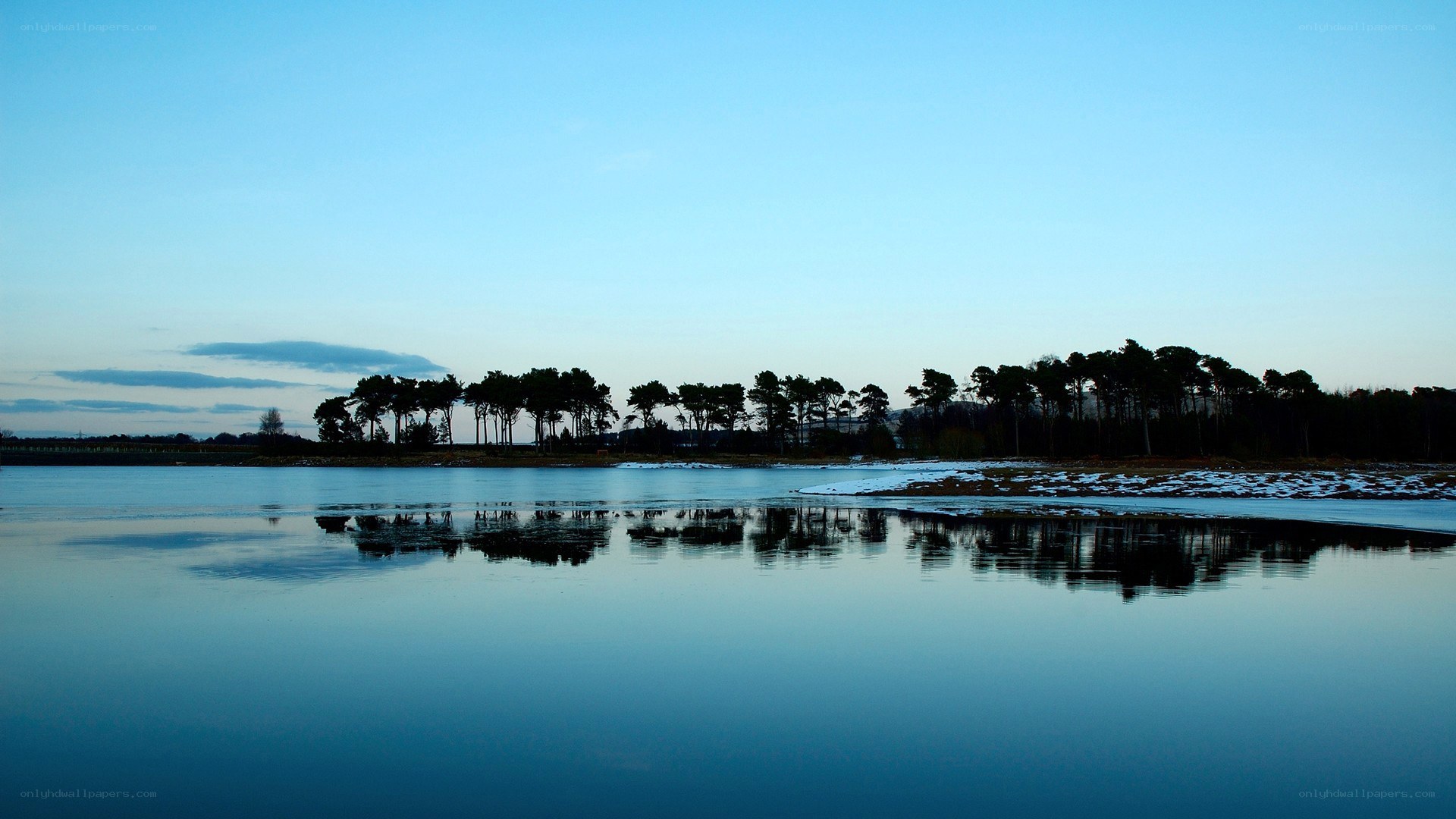 Silent lake at dusk