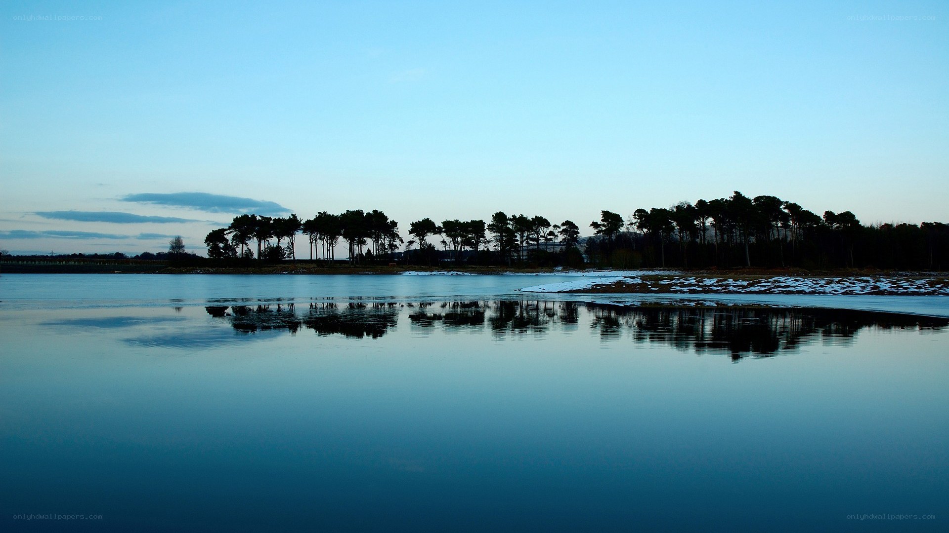 Silent lake at dusk