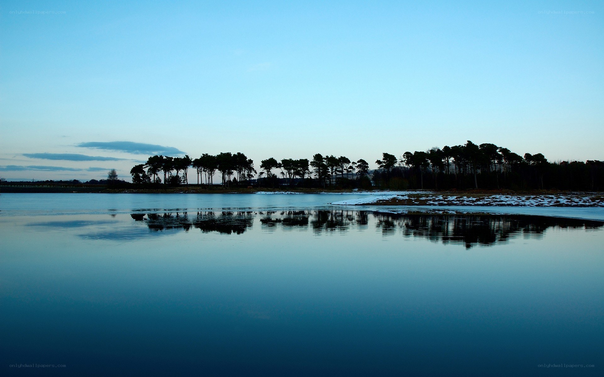 Silent lake at dusk