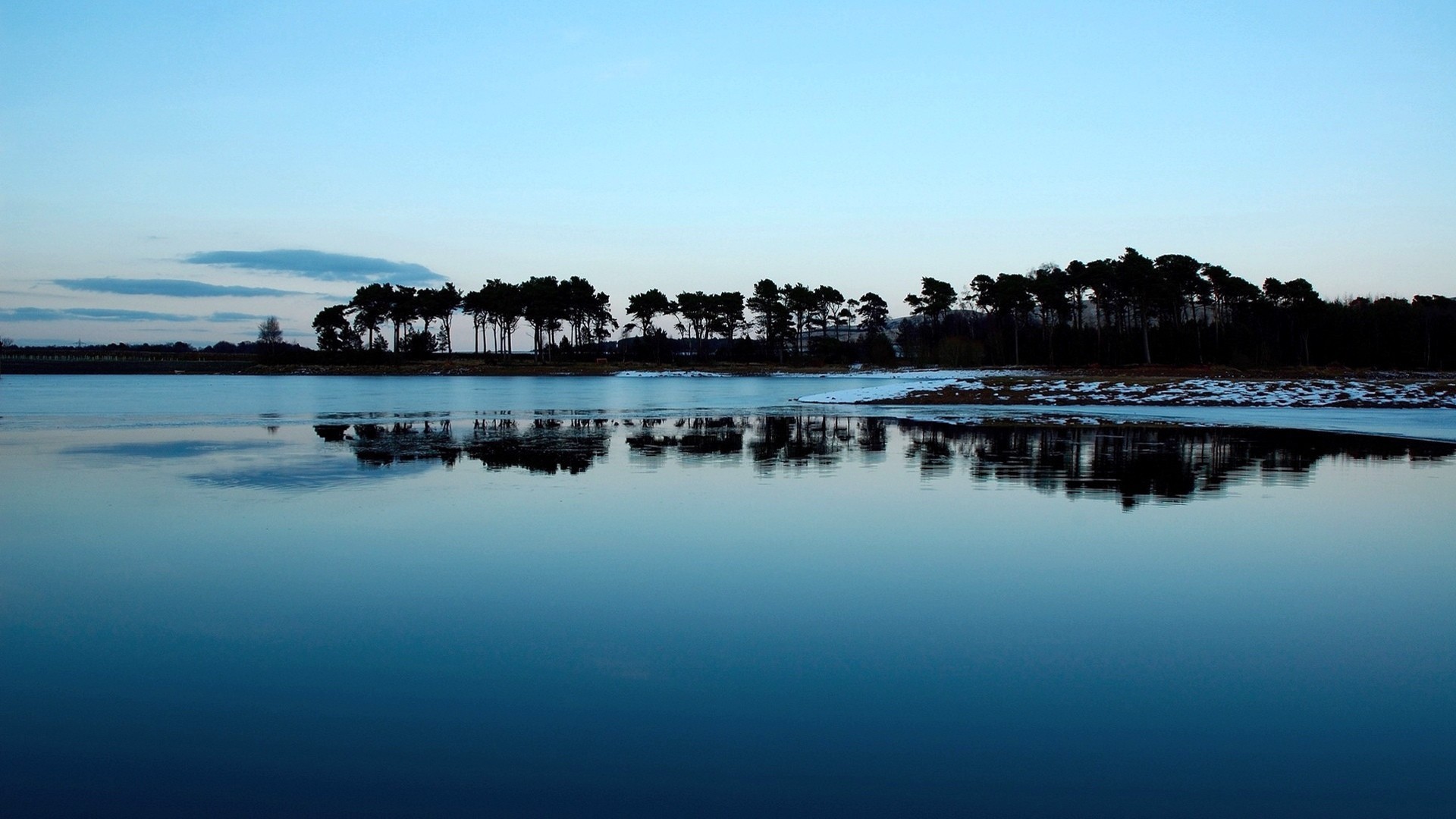 Silent lake at dusk