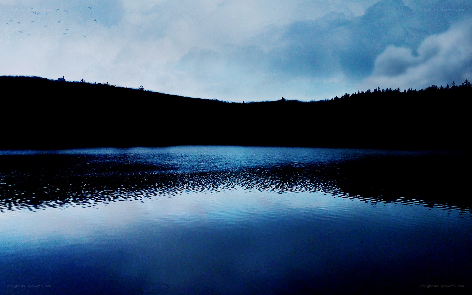 Silent lake at dusk