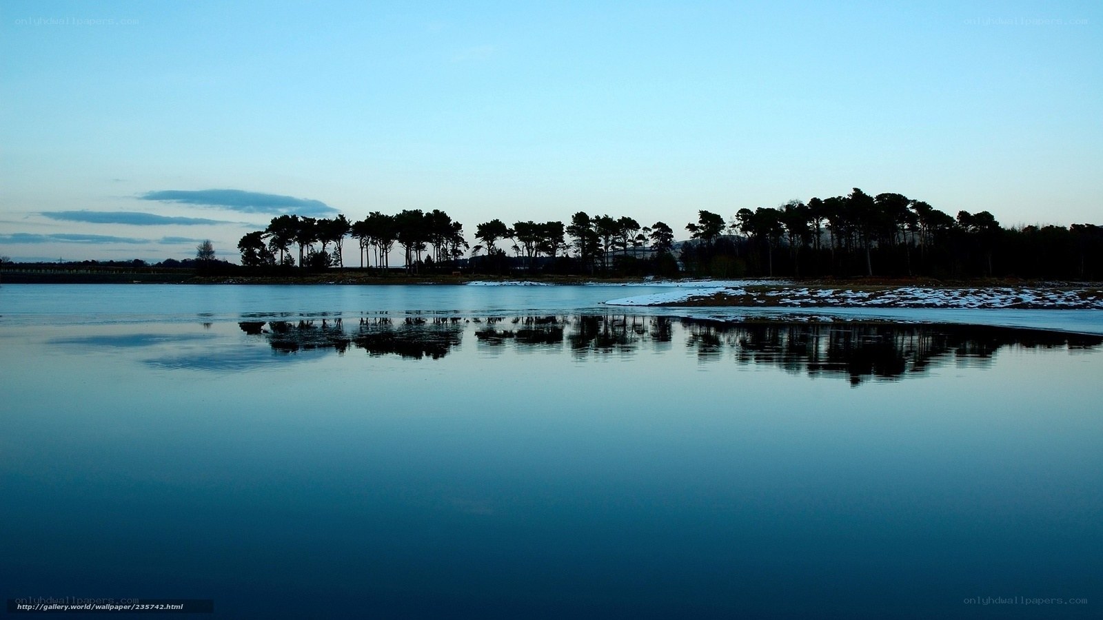 Silent lake at dusk