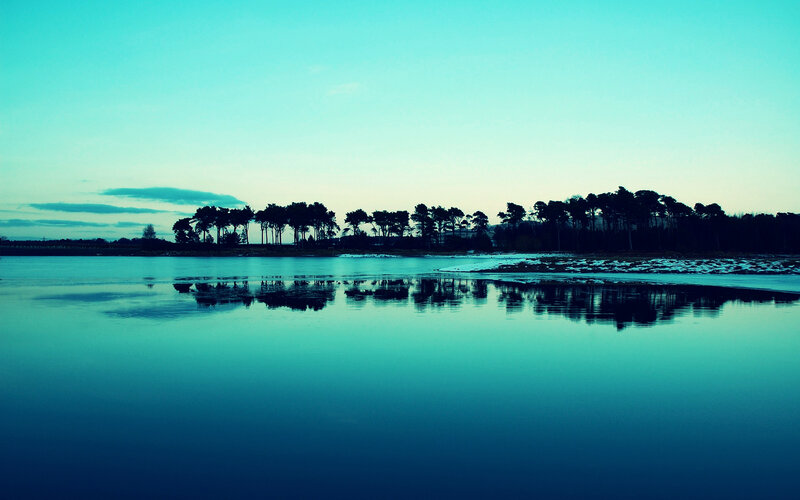 Silent lake at twilight