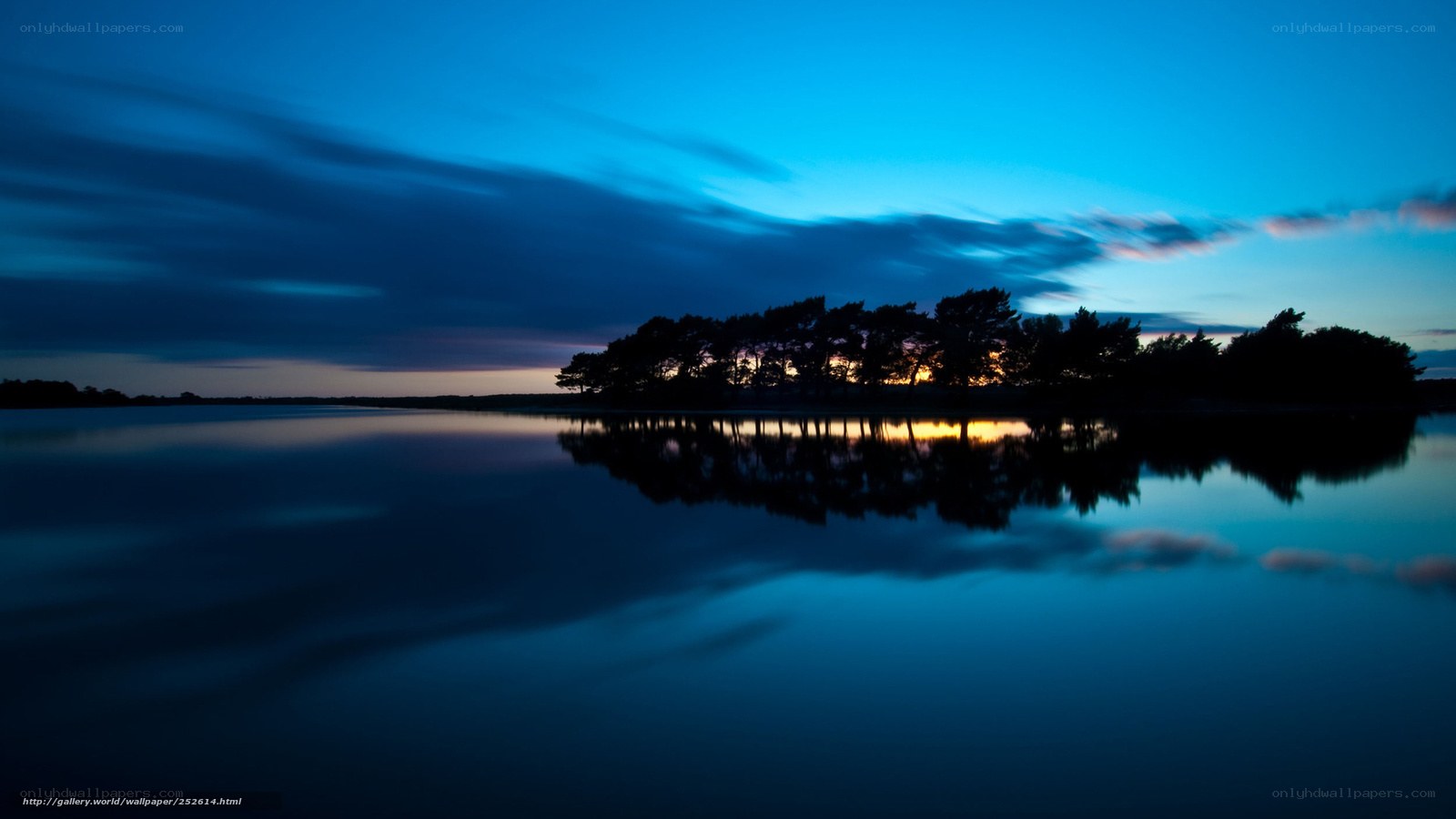 Silent lake at twilight