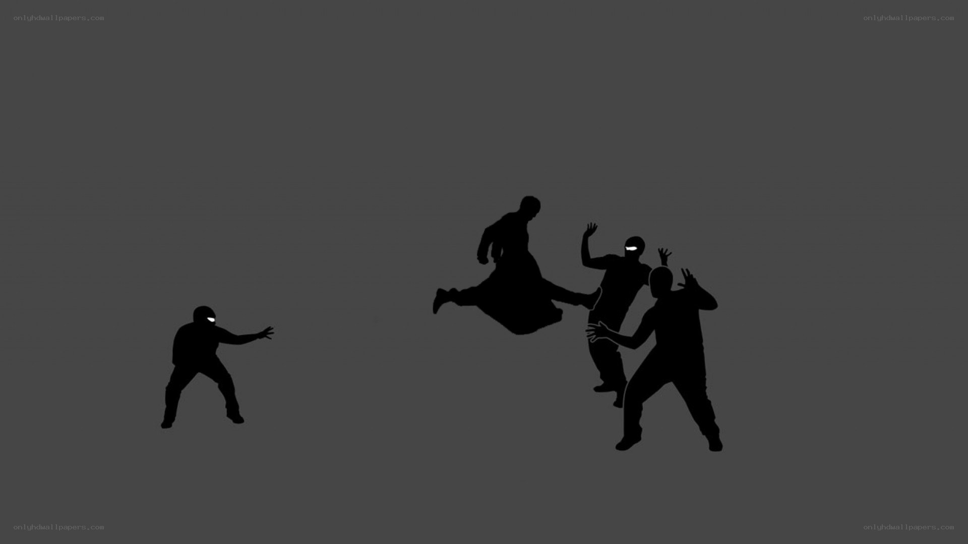 Silhouette action scene