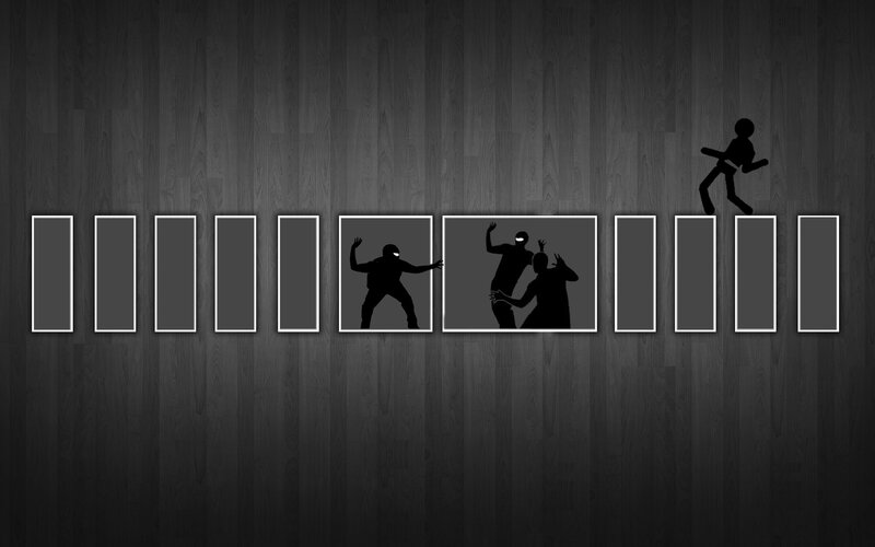 Silhouette action sequence