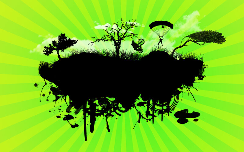 silhouette adventure scene