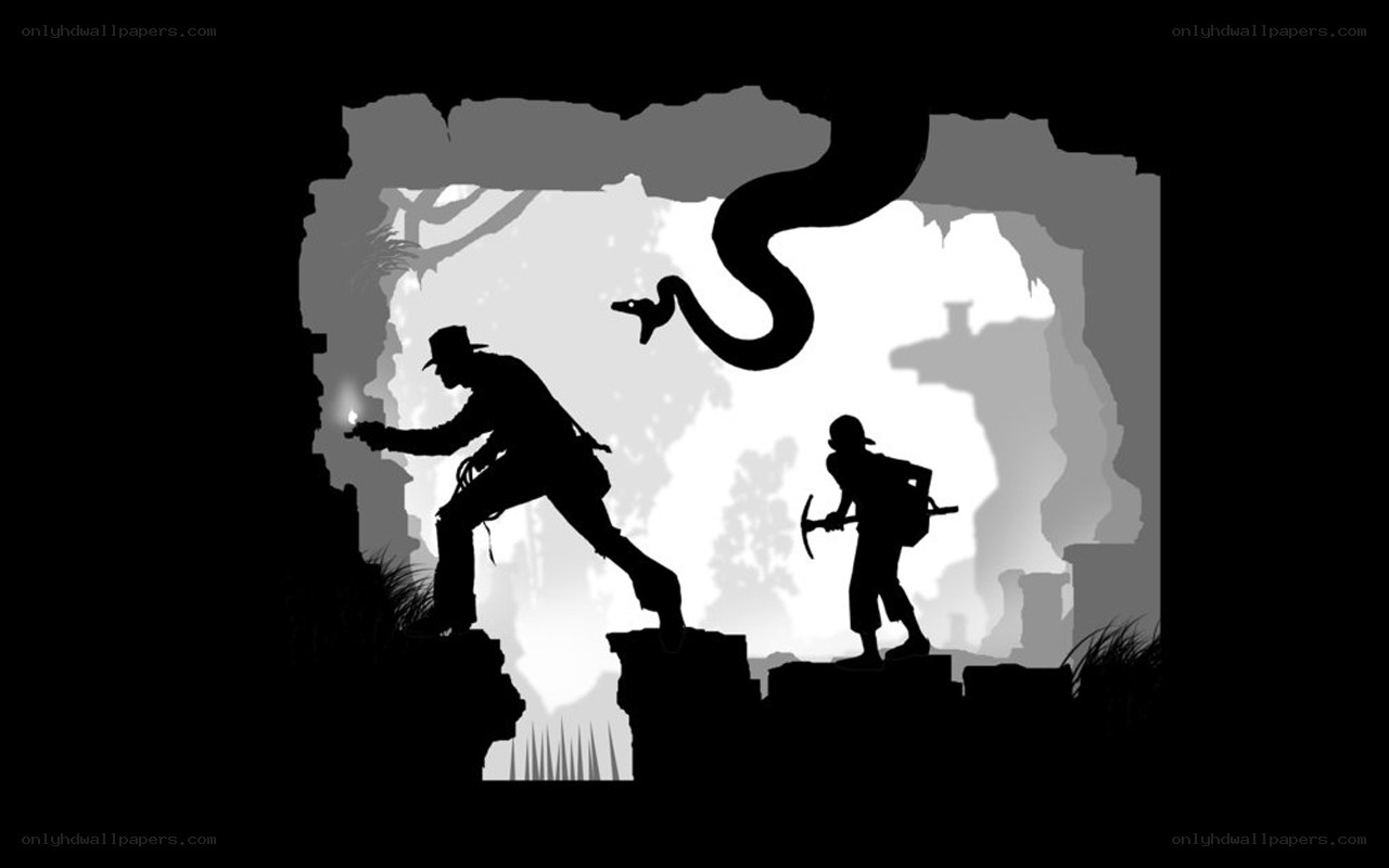 Silhouette adventure scene