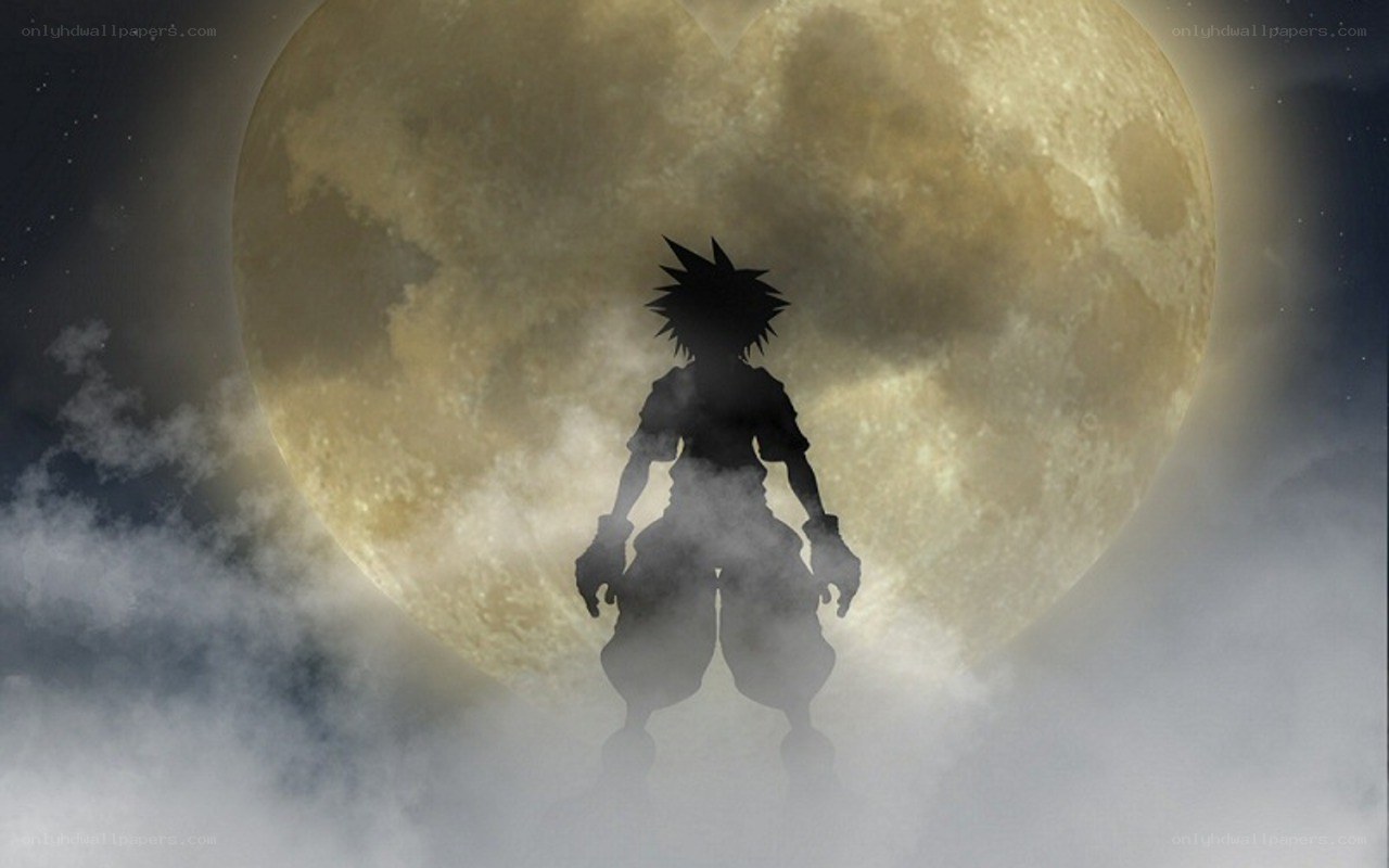 silhouette against full moon