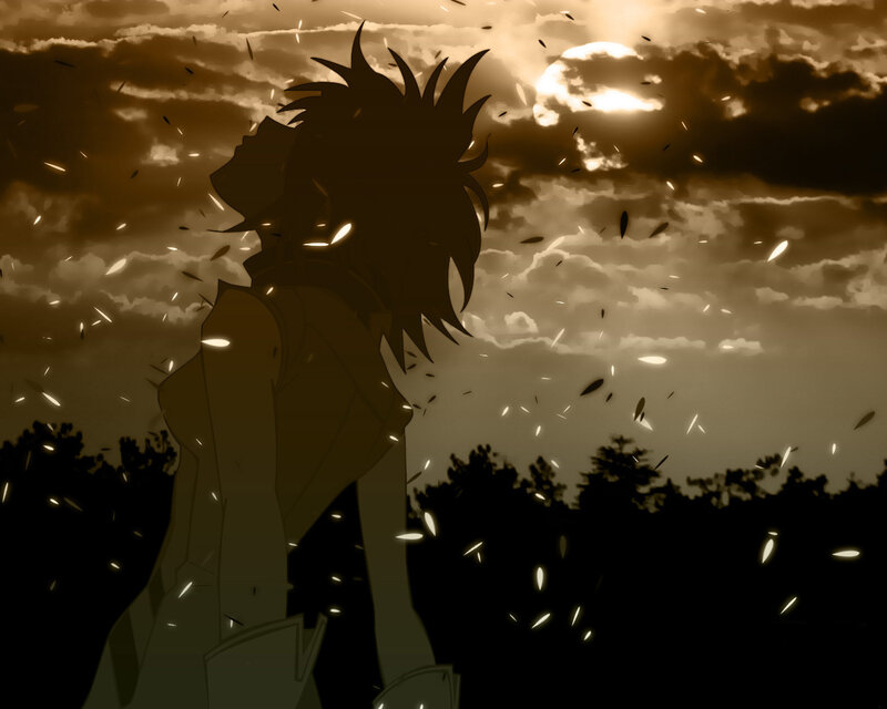 silhouette against sunset