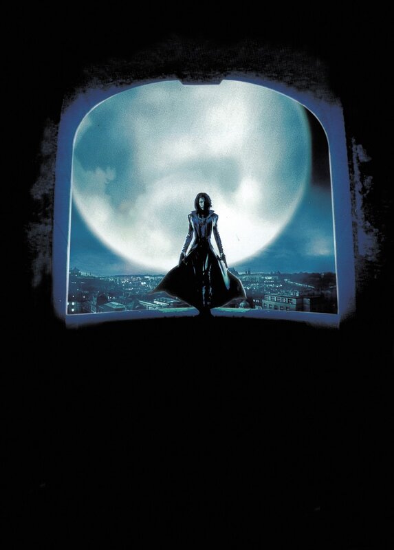 Silhouette against the moon