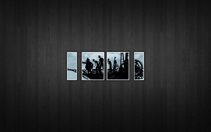 silhouette art on wood wall