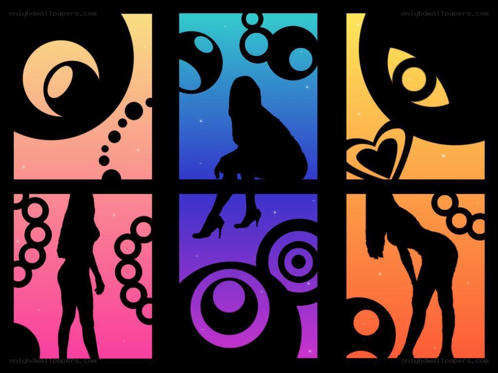 silhouette art with abstract shapes