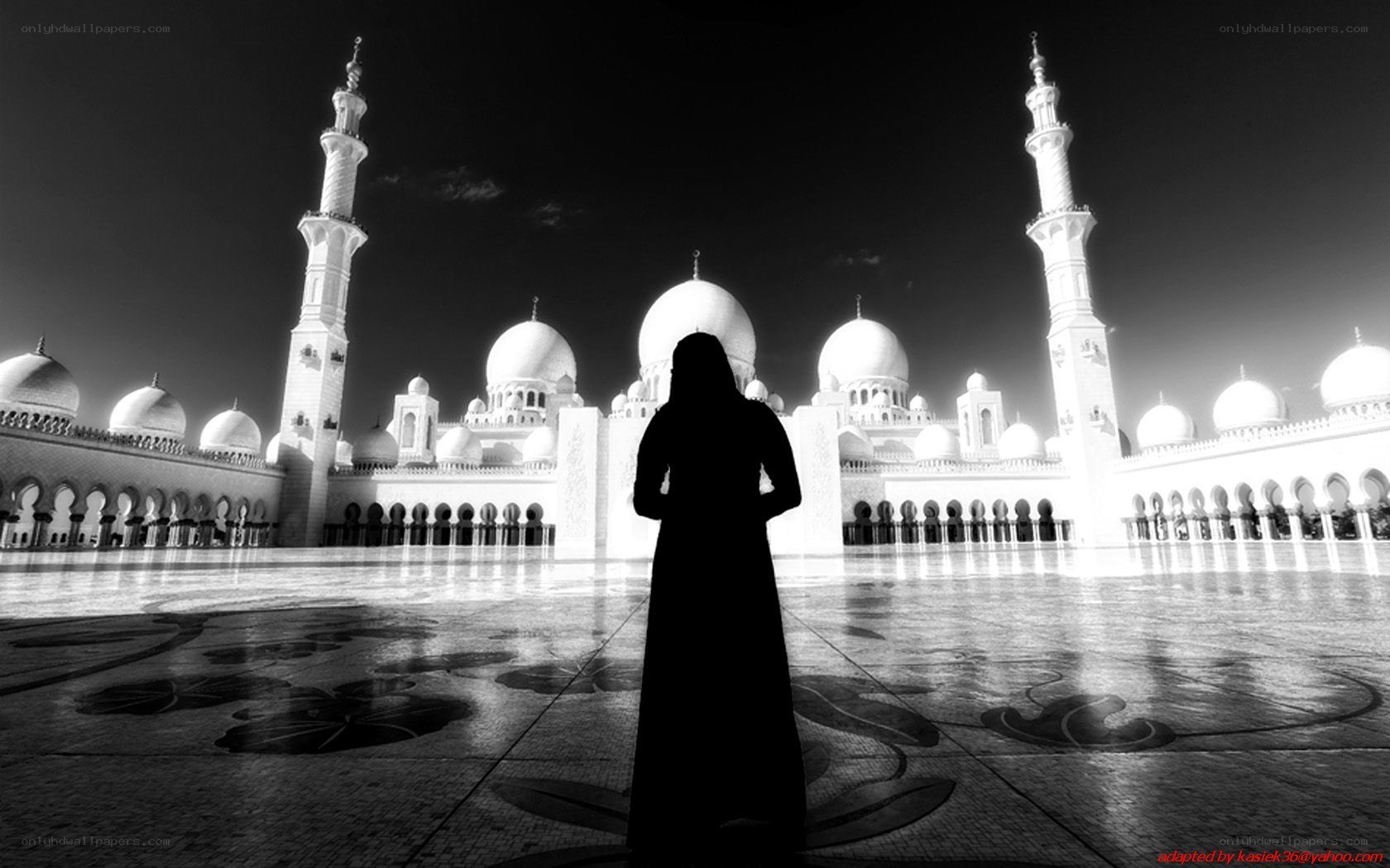 Silhouette at a grand mosque
