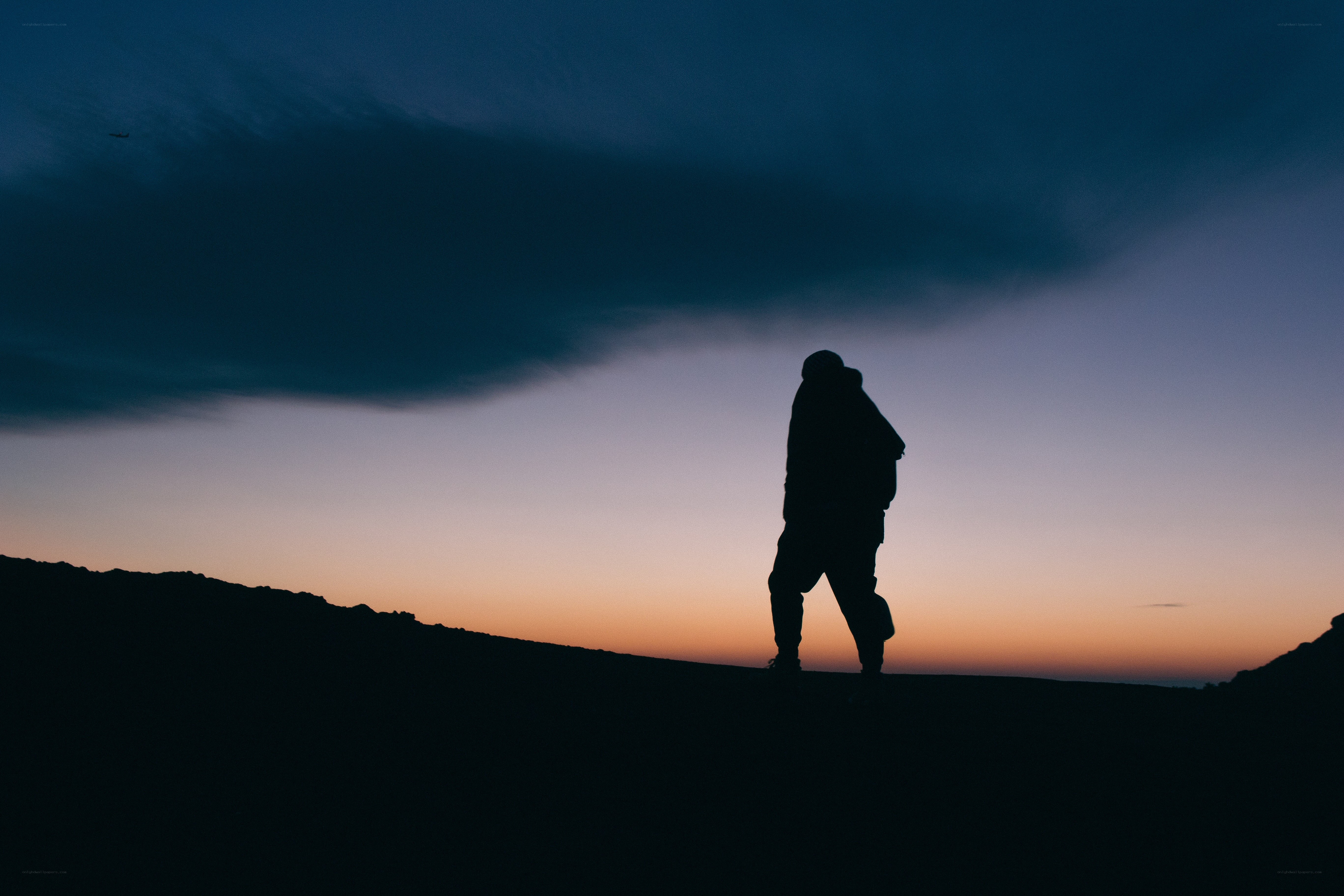 Silhouette at dusk