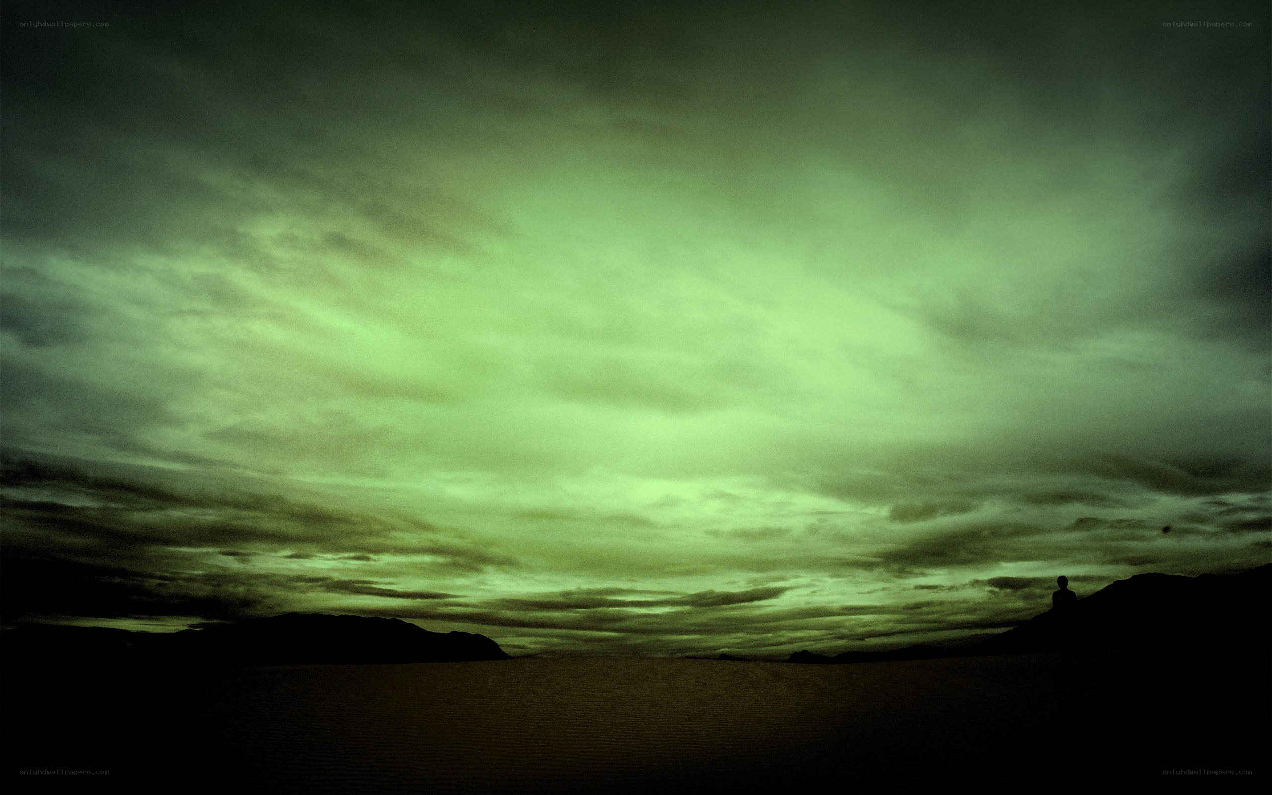Silhouette at dusk on a beach