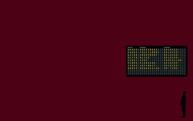 Silhouette at Flight Board — Maroon