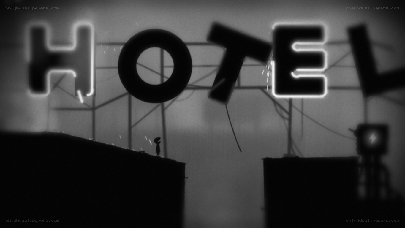 Silhouette at Hotel Sign