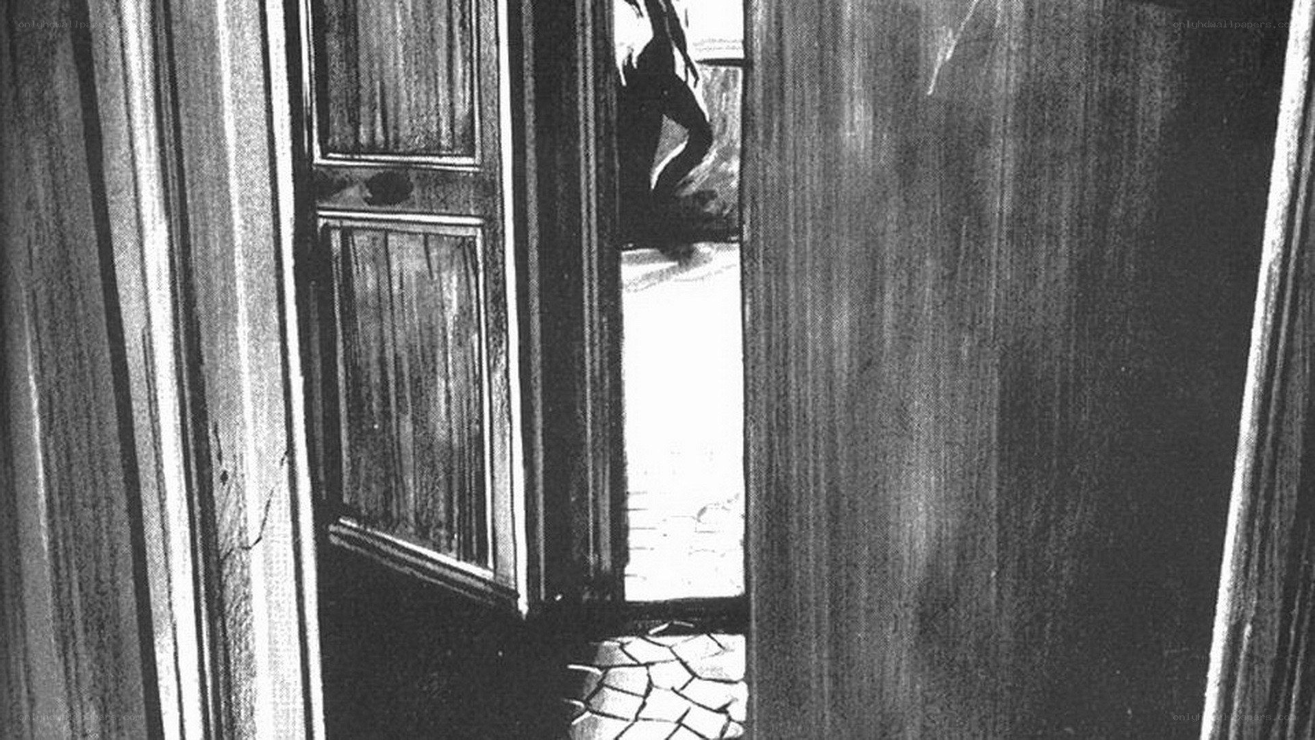 silhouette at open door