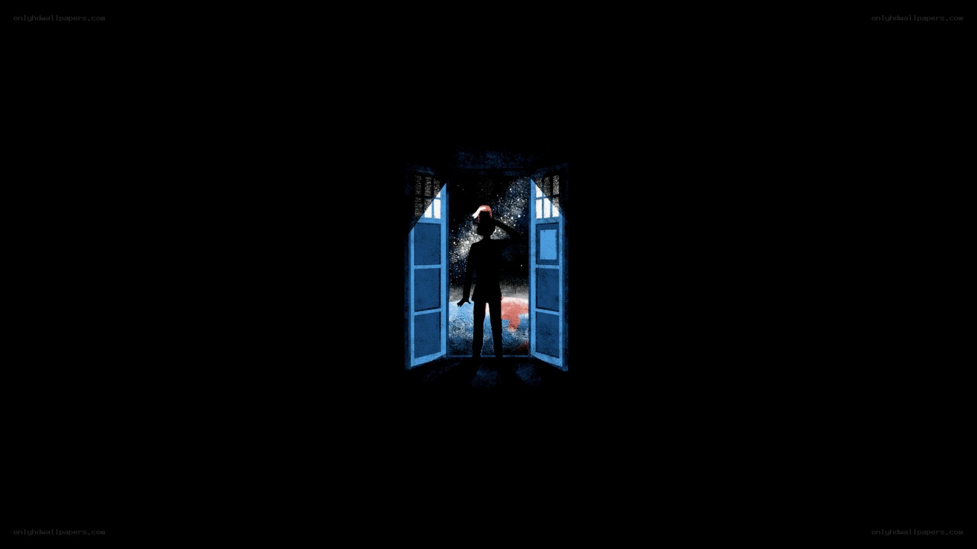 silhouette at open door