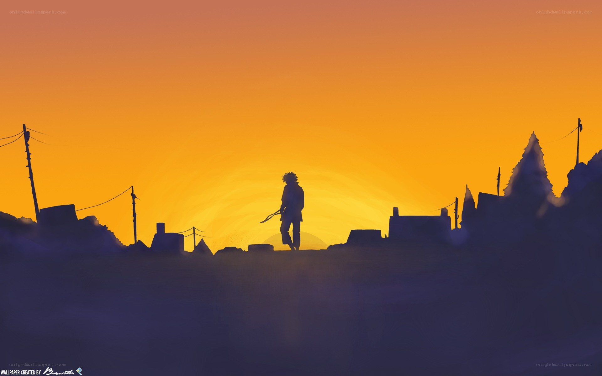 silhouette at sunset