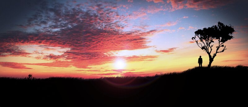 Silhouette at sunset