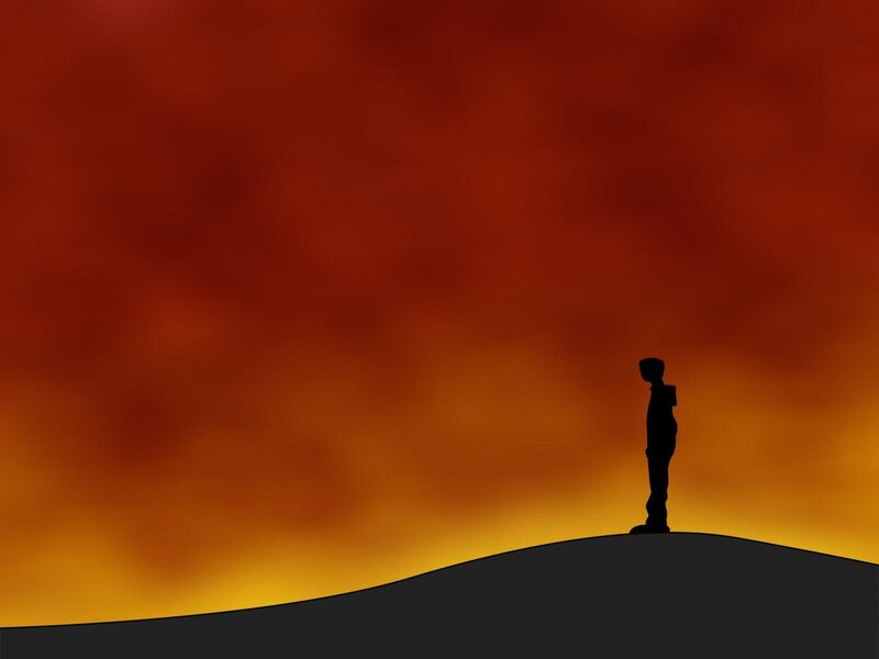 silhouette at sunset