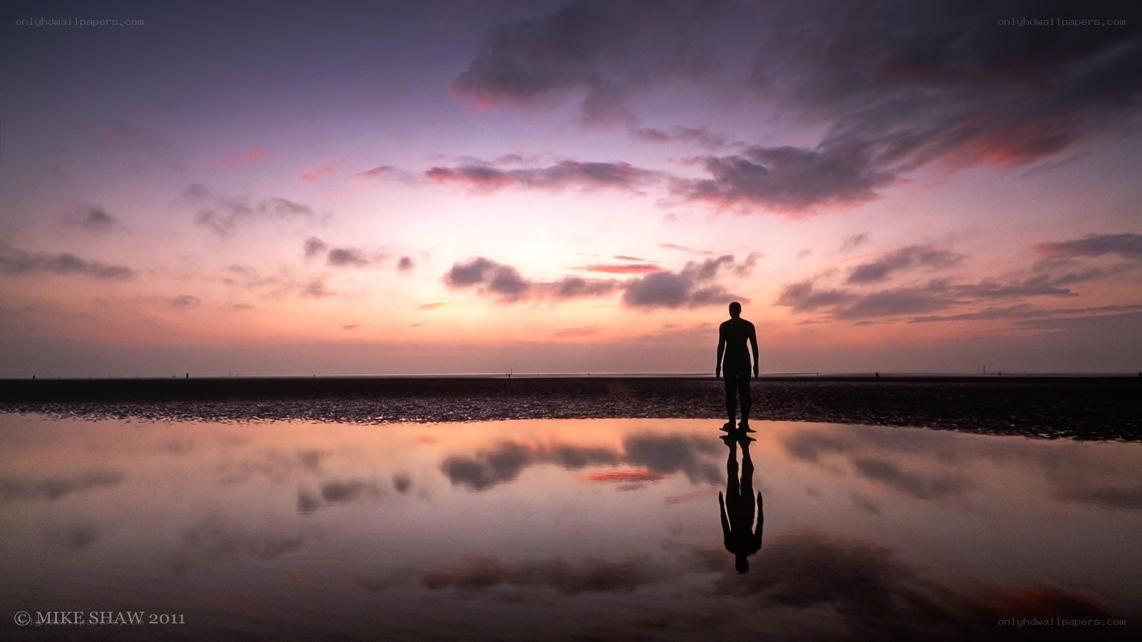Silhouette at sunset on beach