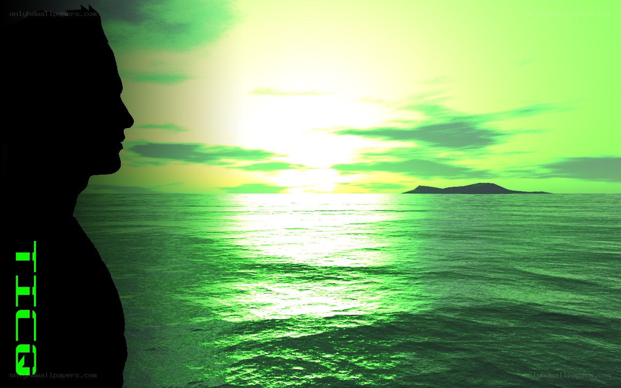 silhouette at sunset over water