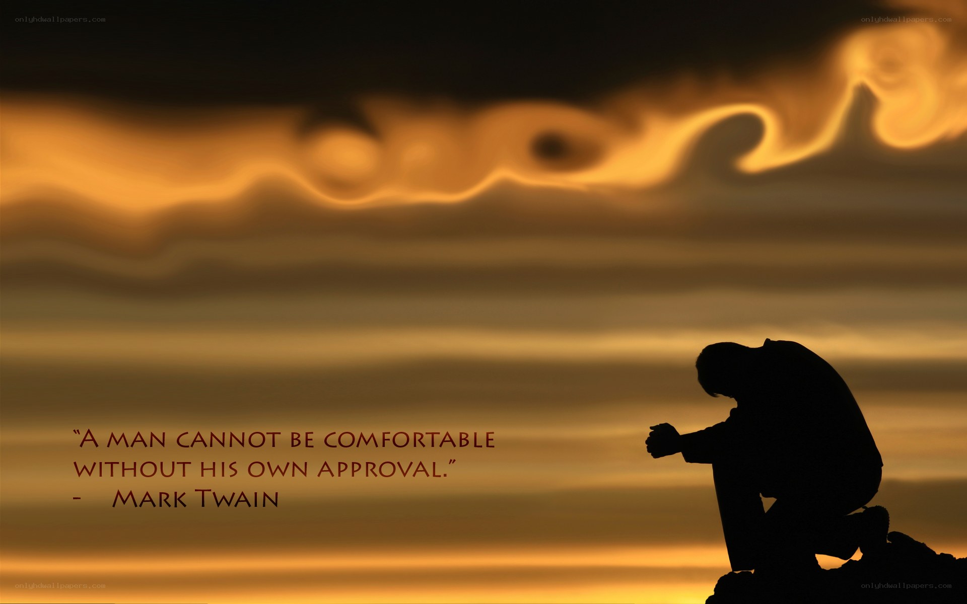 silhouette at sunset with quote