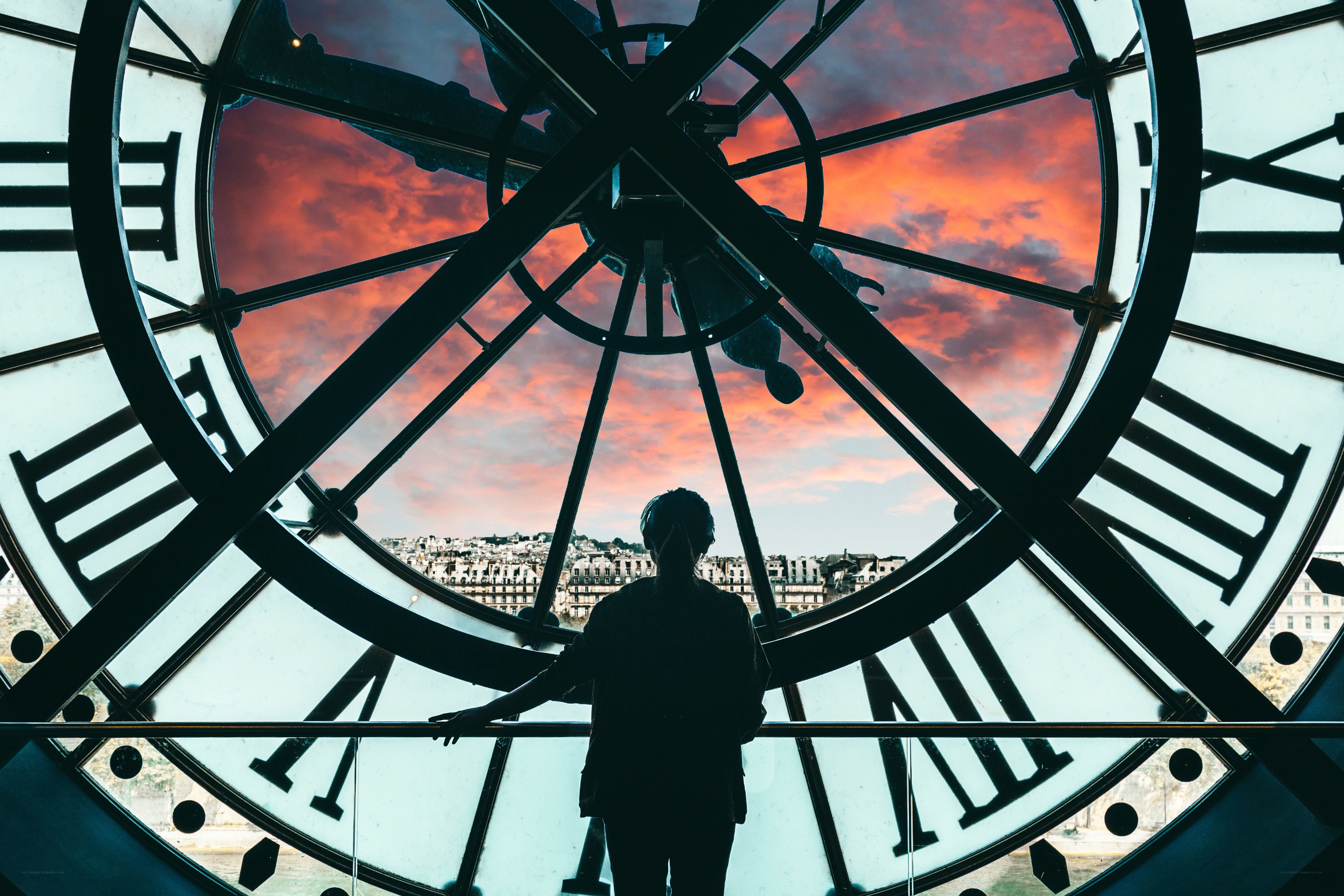 Silhouette at the clock tower