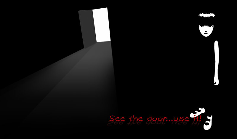 silhouette at the door