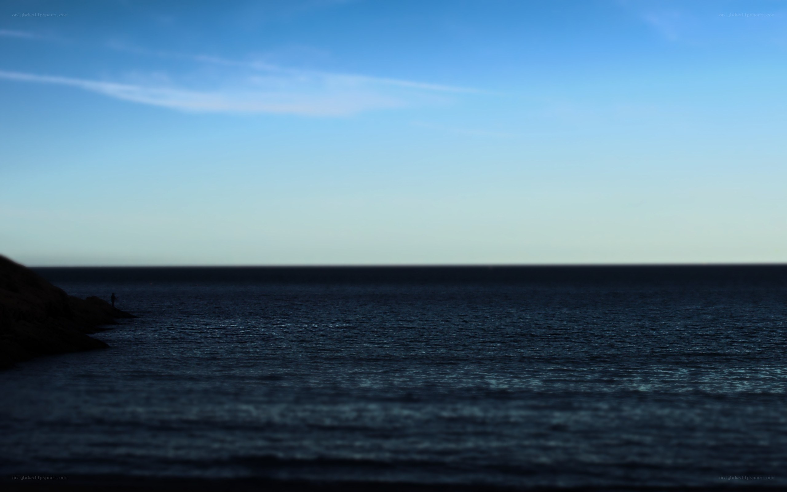 silhouette at the ocean's edge