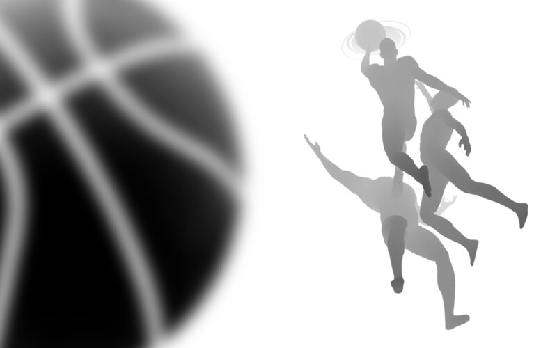 silhouette basketball players
