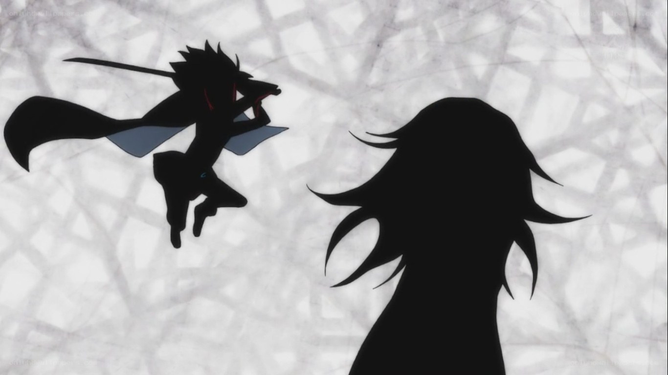 silhouette battle scene