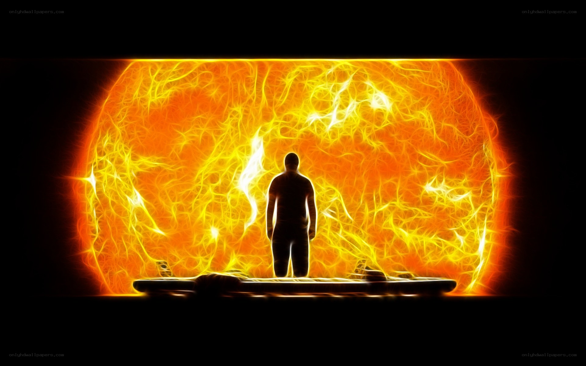 Silhouette before solar flare