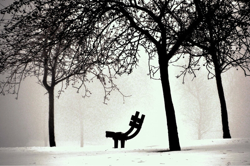 Silhouette Bench in Snow