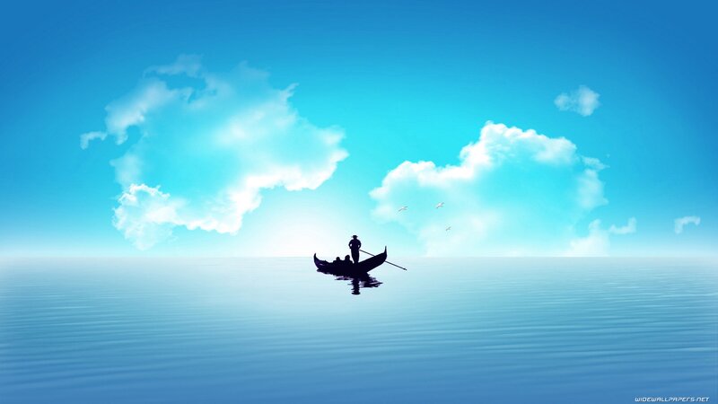 Silhouette boat on calm sea